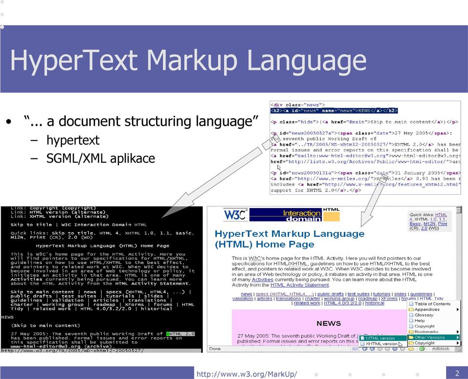 language hypertext SGML/XML