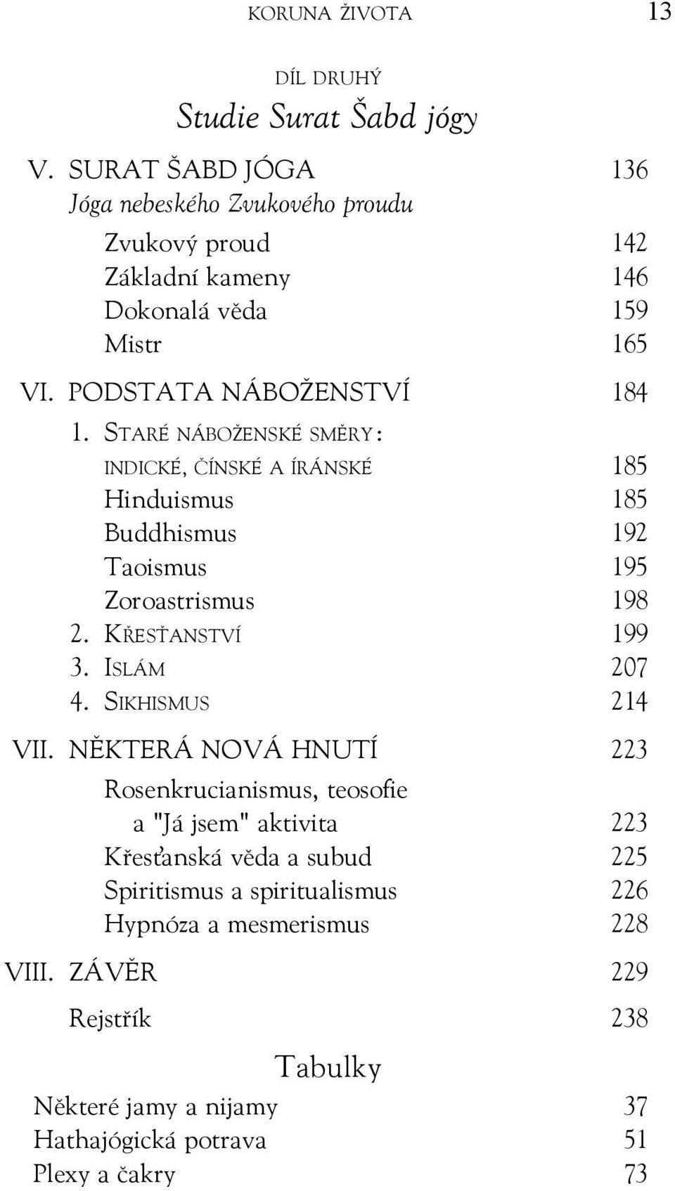 STARÉ NÁBOŽENSKÉ SMĚRY : INDICKÉ, ČÍNSKÉ A ÍRÁNSKÉ 185 Hinduismus 185 Buddhismus 192 Taoismus 195 Zoroastrismus 198 2. KŘESŤANSTVÍ 199 3. ISLÁM 207 4.