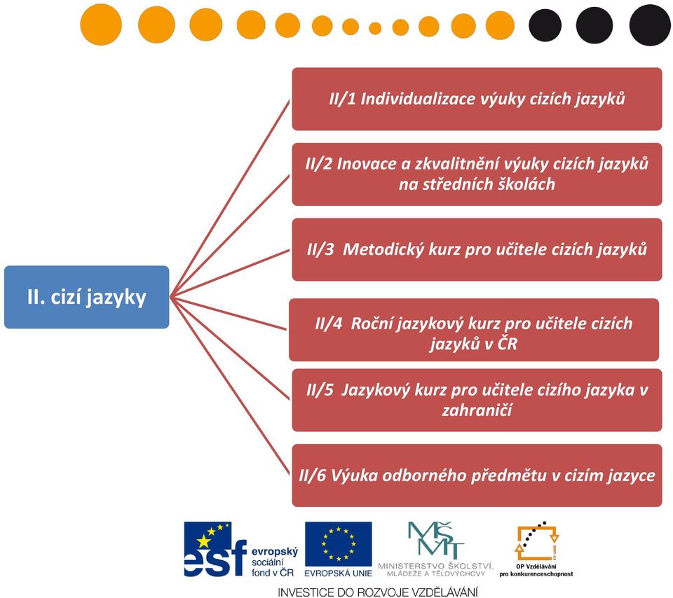 cizí jazyky II/4 Roční jazykový kurz pro učitele cizích jazyků v ČR II/5 Jazykový