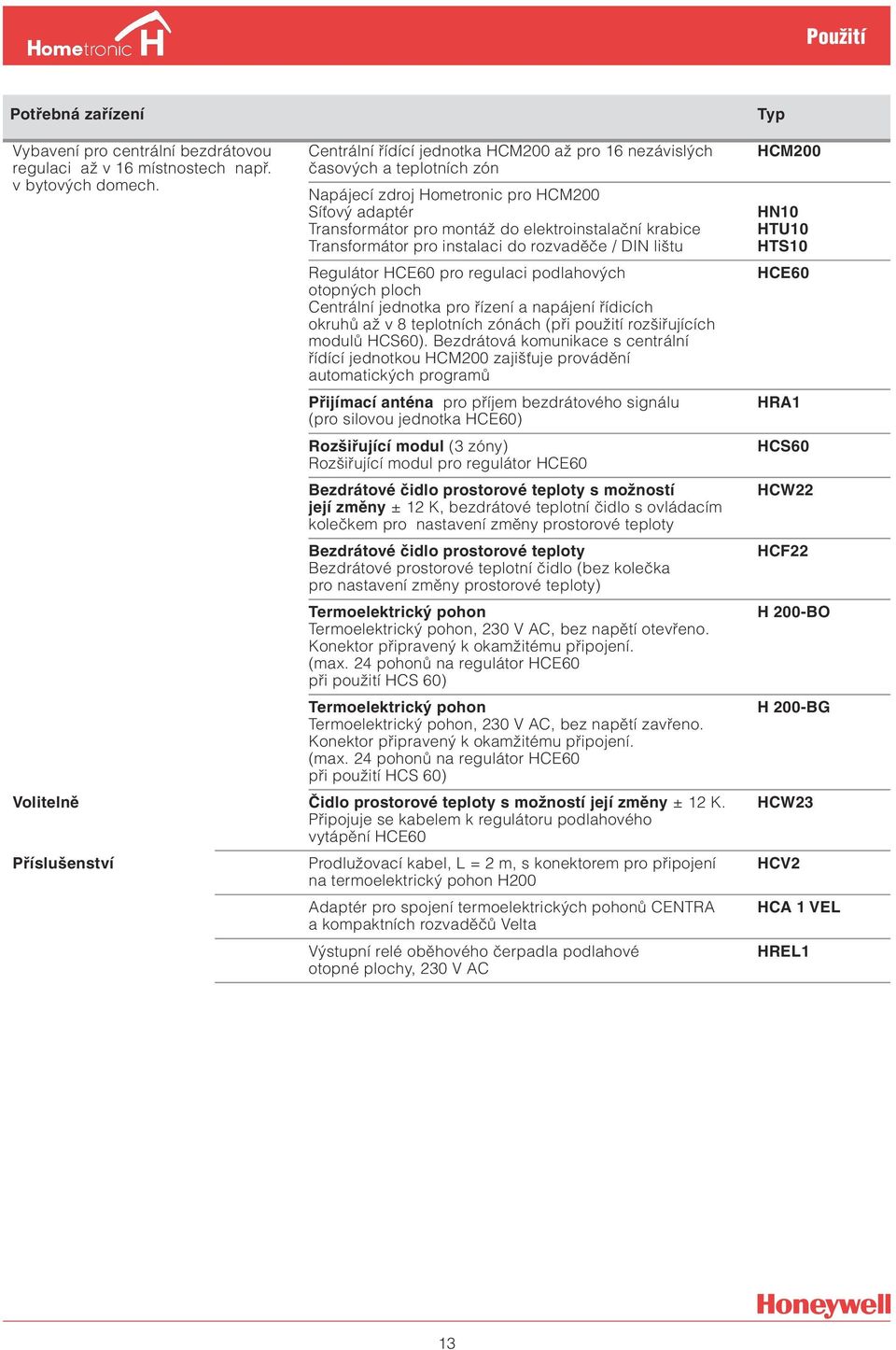 Transformátor pro instalaci do rozvaděče / DIN lištu Regulátor HCE60 pro regulaci podlahových otopných ploch Centrální jednotka pro řízení a napájení řídicích okruhů až v 8 teplotních zónách (při