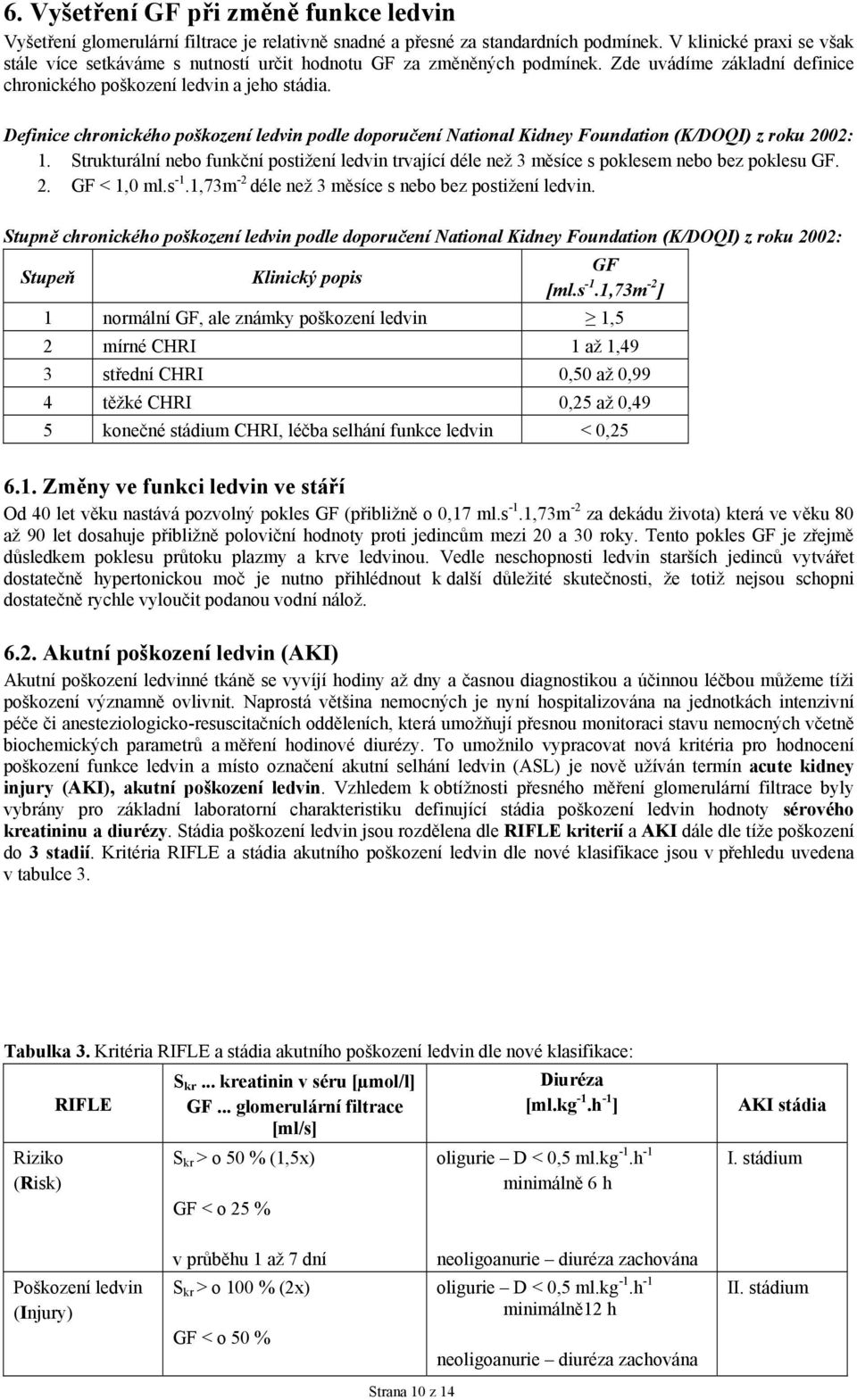 Definice chronického poškození ledvin podle doporučení National Kidney Foundation (K/DOQI) z roku 2002: 1.