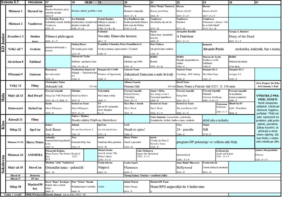 + T 2816 : P 2815 : F + T 2817 : F + T Ivo Poledník, Eva Ivo Poledník Tomáš Randus Eva Popílková, Jan Vandrovec Vandrovec Vandrovec Kulinářský koutek Jakuba Kořalečníkŧv seminář neb Odbojové metody v