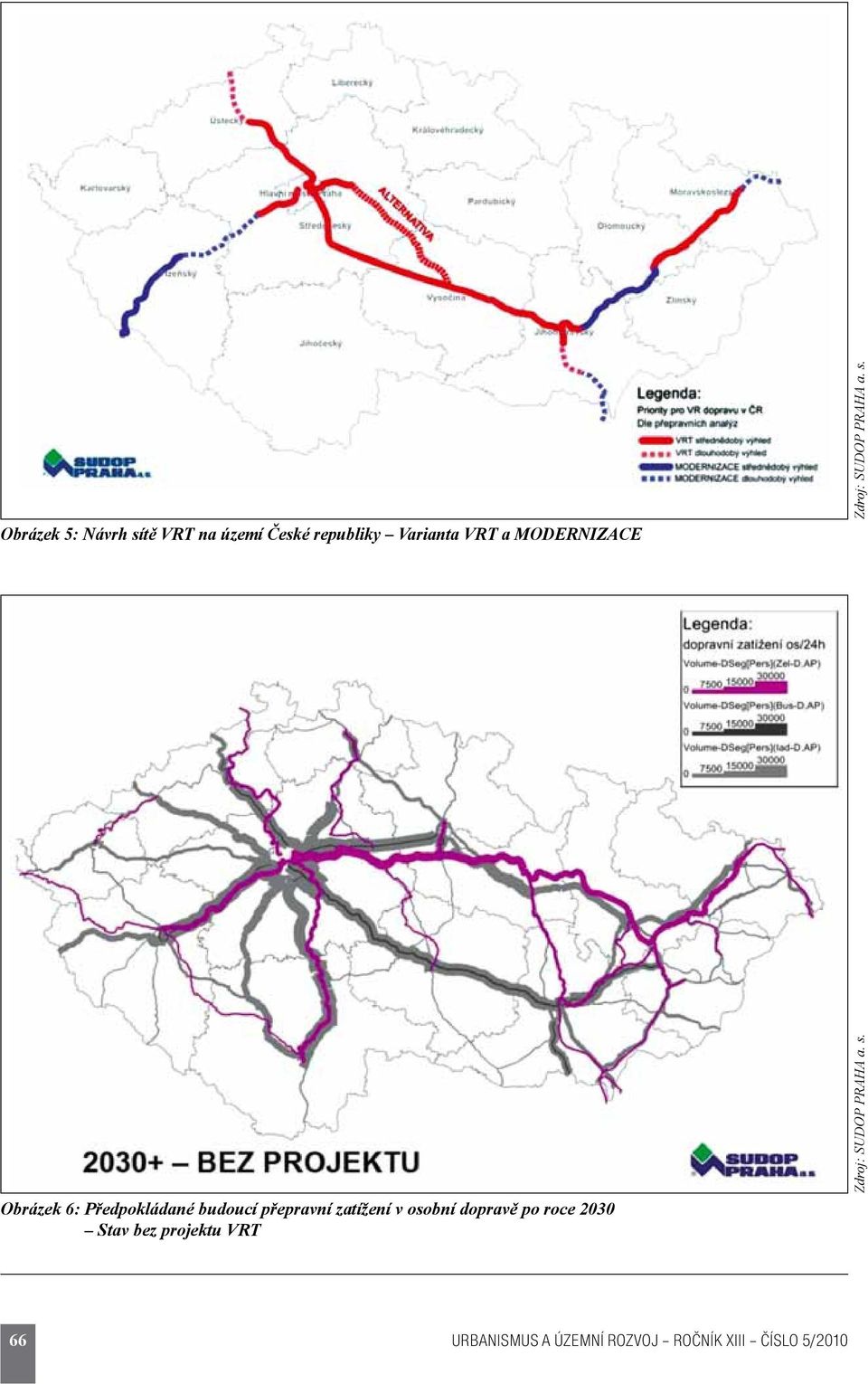 Obrázek 6: Předpokládané budoucí přepravní zatížení v osobní dopravě po