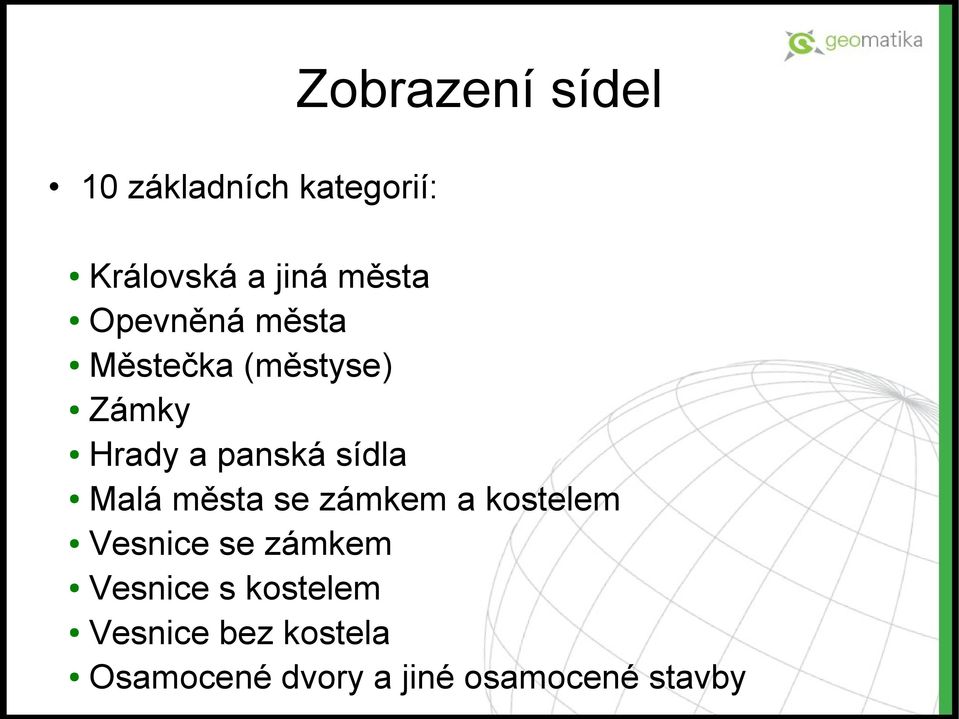 Malá města se zámkem a kostelem Vesnice se zámkem Vesnice s