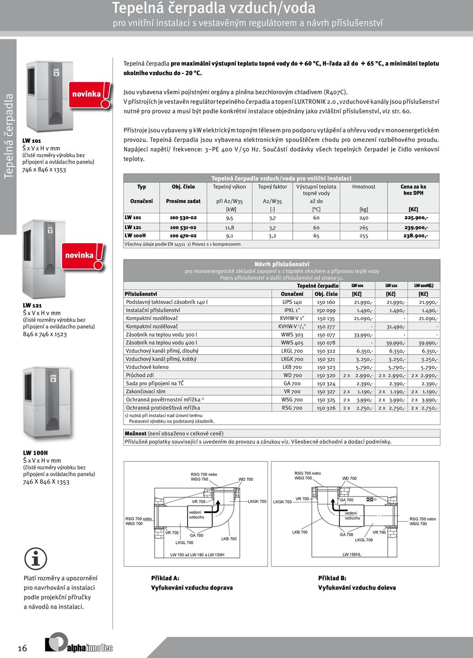 všemi pojistnými orgány a plněna bezchlorovým chladivem (R407C). V přístrojích je vestavěn regulátor tepelného čerpadla a topení LUXTRONIK 2.