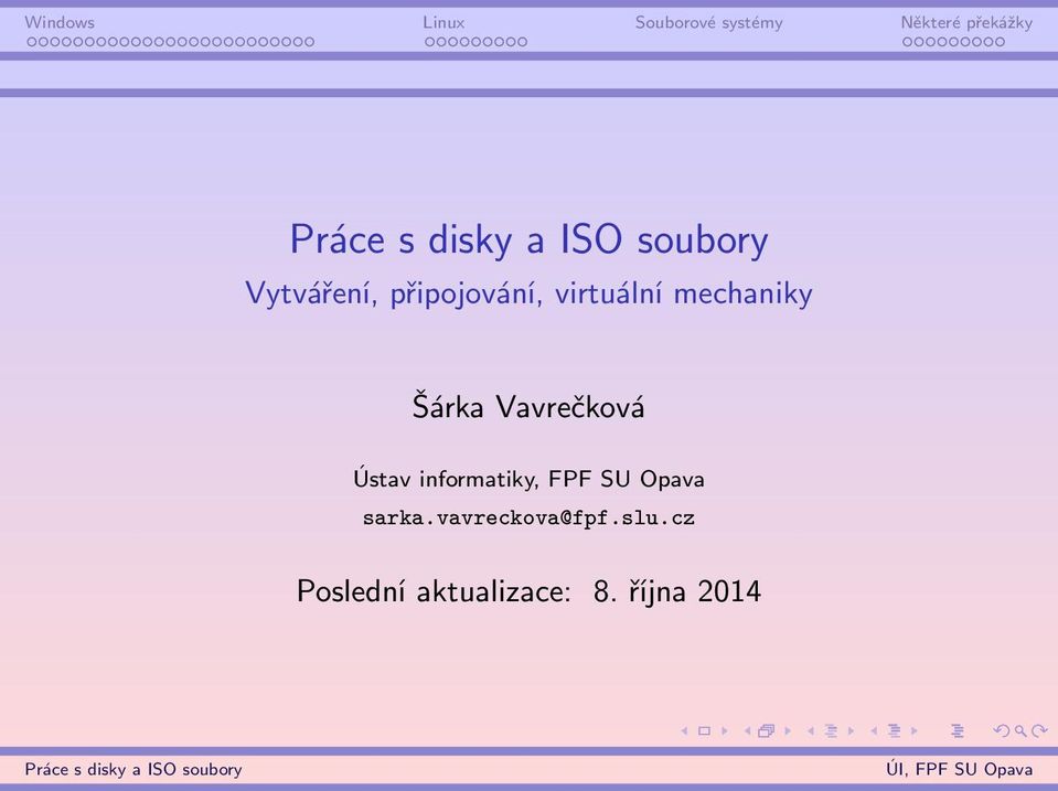 informatiky, FPF SU Opava sarka.