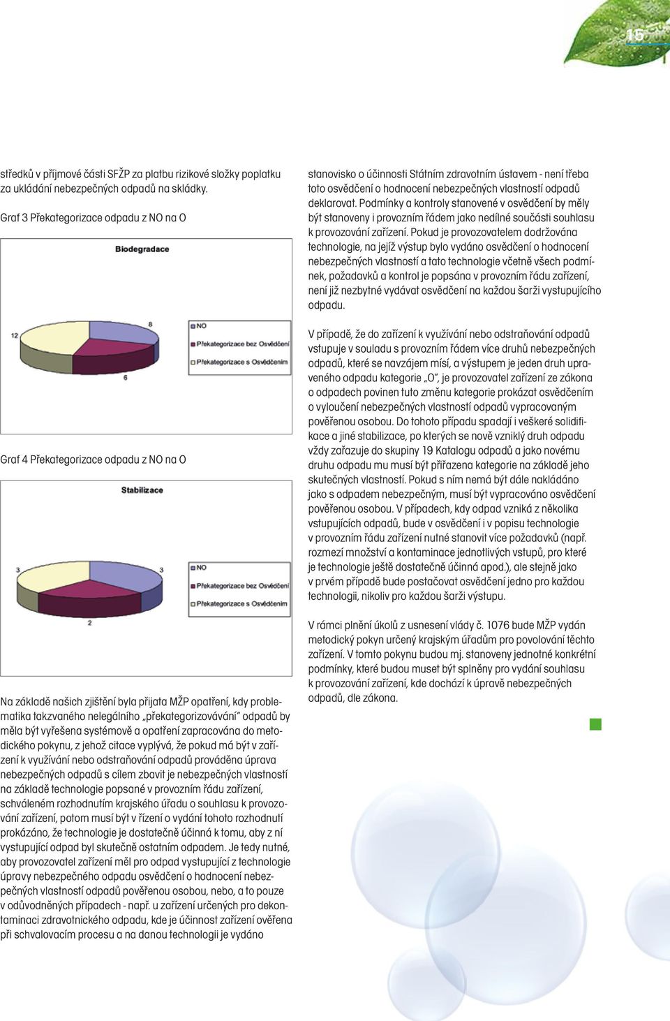 odpadů by měla být vyřešena systémově a opatření zapracována do metodického pokynu, z jehož citace vyplývá, že pokud má být v zařízení k využívání nebo odstraňování odpadů prováděna úprava