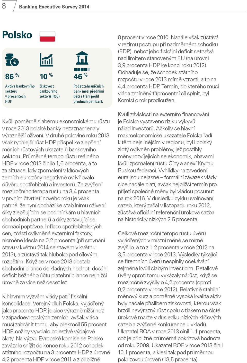 V druhé polovině roku 2013 však rychlejší růst HDP přispěl ke zlepšení ročních růstových ukazatelů bankovního sektoru.