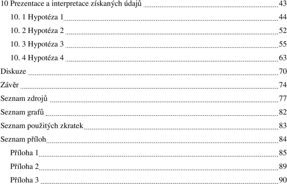 4 Hypotéza 4 63 Diskuze 70 Závěr 74 Seznam zdrojů 77 Seznam grafů