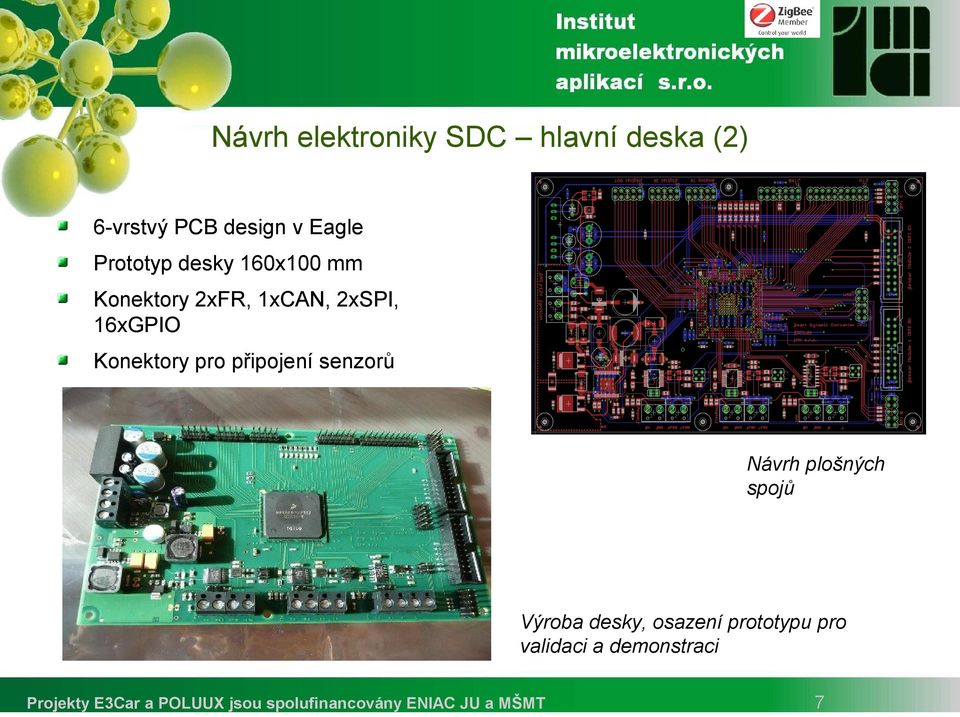 2xSPI, 16xGPIO Konektory pro připojení senzorů Návrh