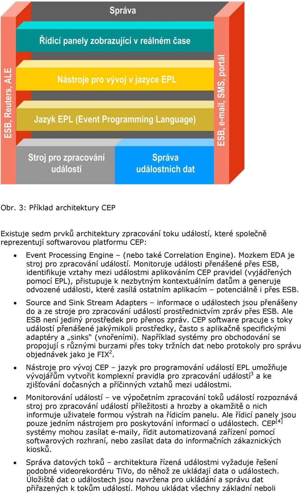 Monitoruje události přenášené přes ESB, identifikuje vztahy mezi událostmi aplikováním CEP pravidel (vyjádřených pomocí EPL), přistupuje k nezbytným kontextuálním datům a generuje odvozené události,