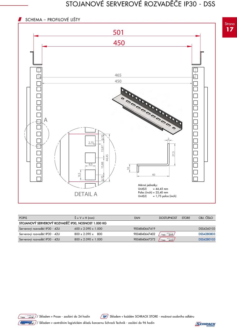 STORE OBJ. ČÍSLO STOJANOVÝ SERVEROVÝ ROZVADĚČ IP30, NOSNOST 1.000 KG Serverový rozvaděč IP30-42U 600 x 2.090 x 1.