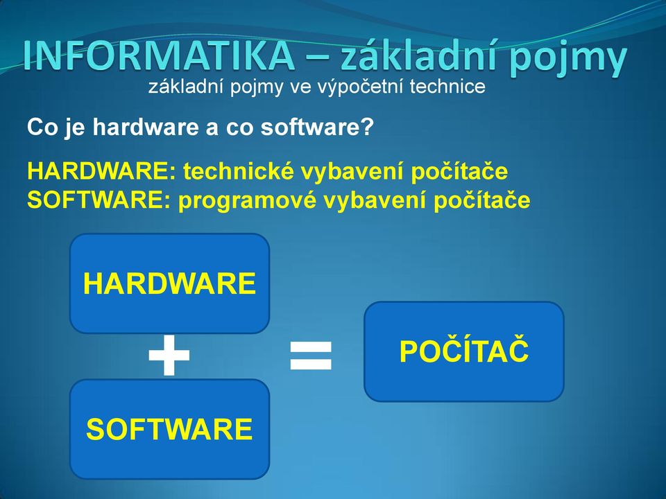 HARDWARE: technické vybavení počítače