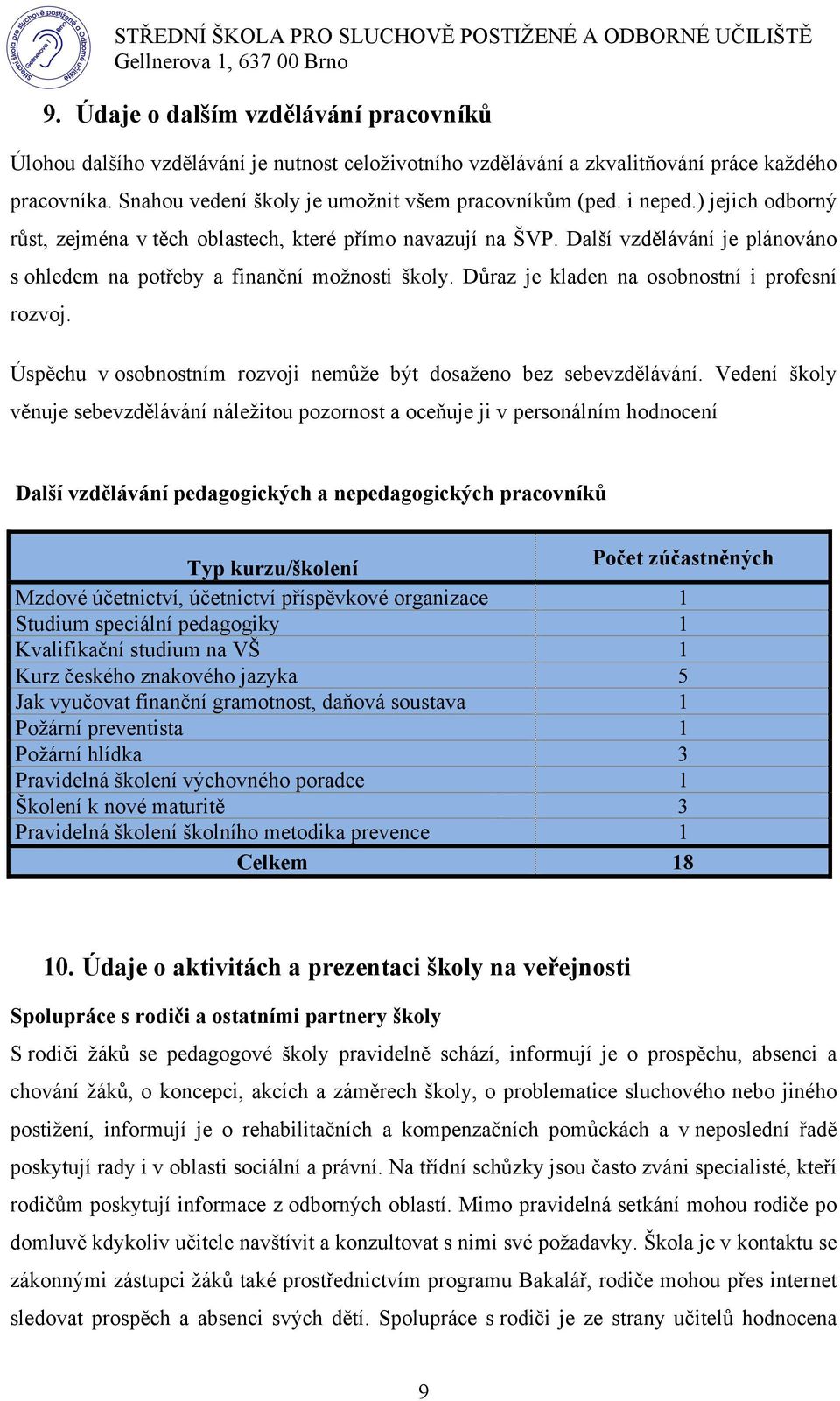 Důraz je kladen na osobnostní i profesní rozvoj. Úspěchu v osobnostním rozvoji nemůže být dosaženo bez sebevzdělávání.