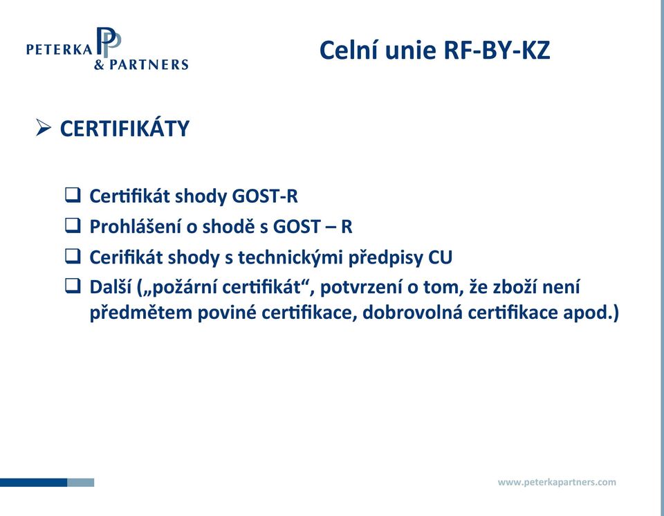 předpisy CU q Další ( požární cer`fikát, potvrzení o tom, že