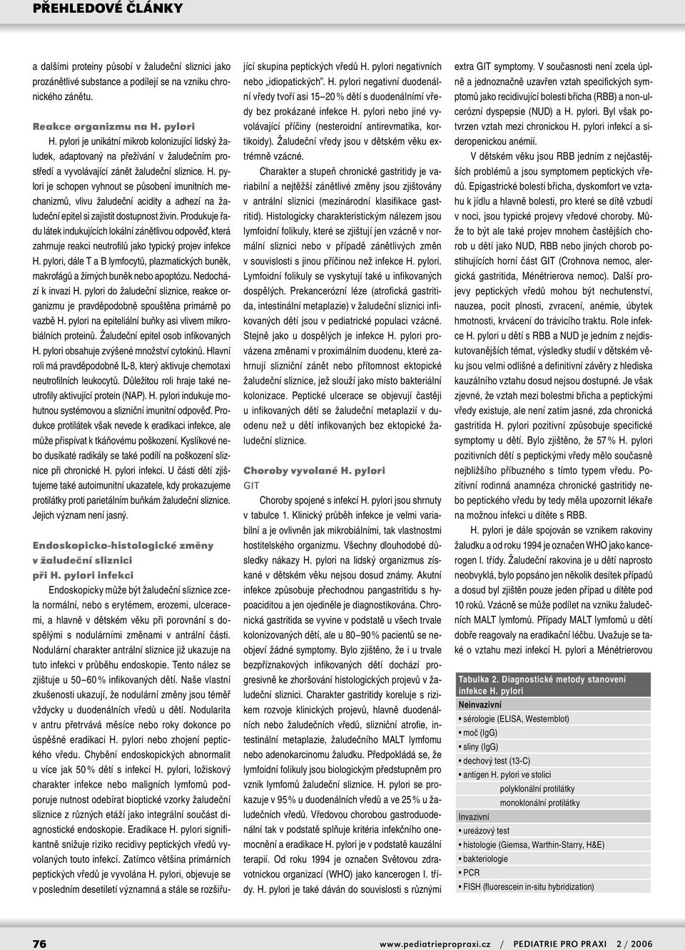 pylori je schopen vyhnout se působení imunitních mechanizmů, vlivu žaludeční acidity a adhezí na žaludeční epitel si zajistit dostupnost živin.