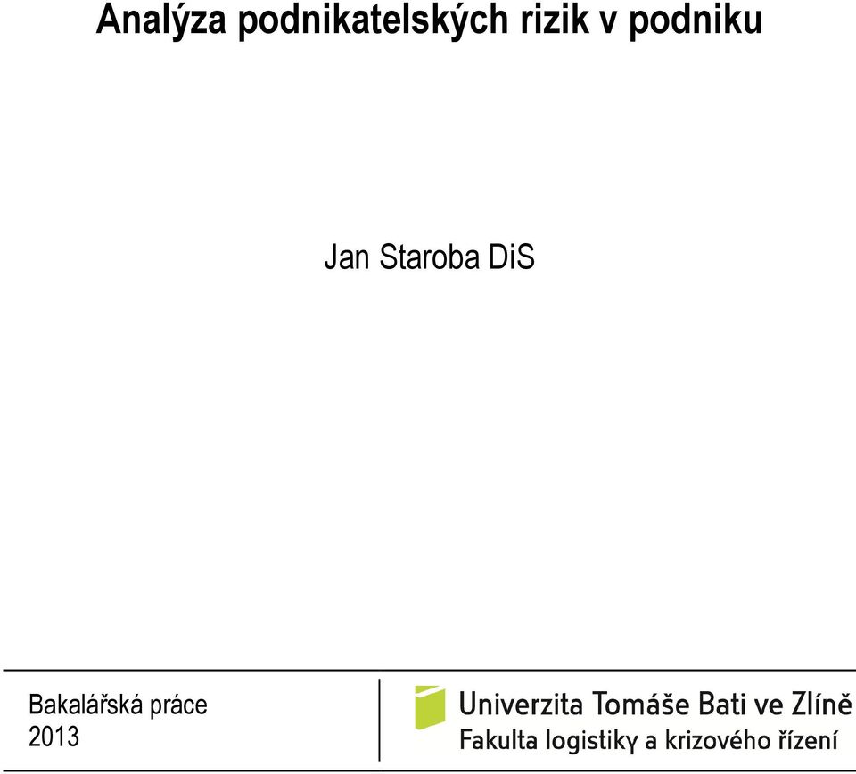 rizik v podniku Jan