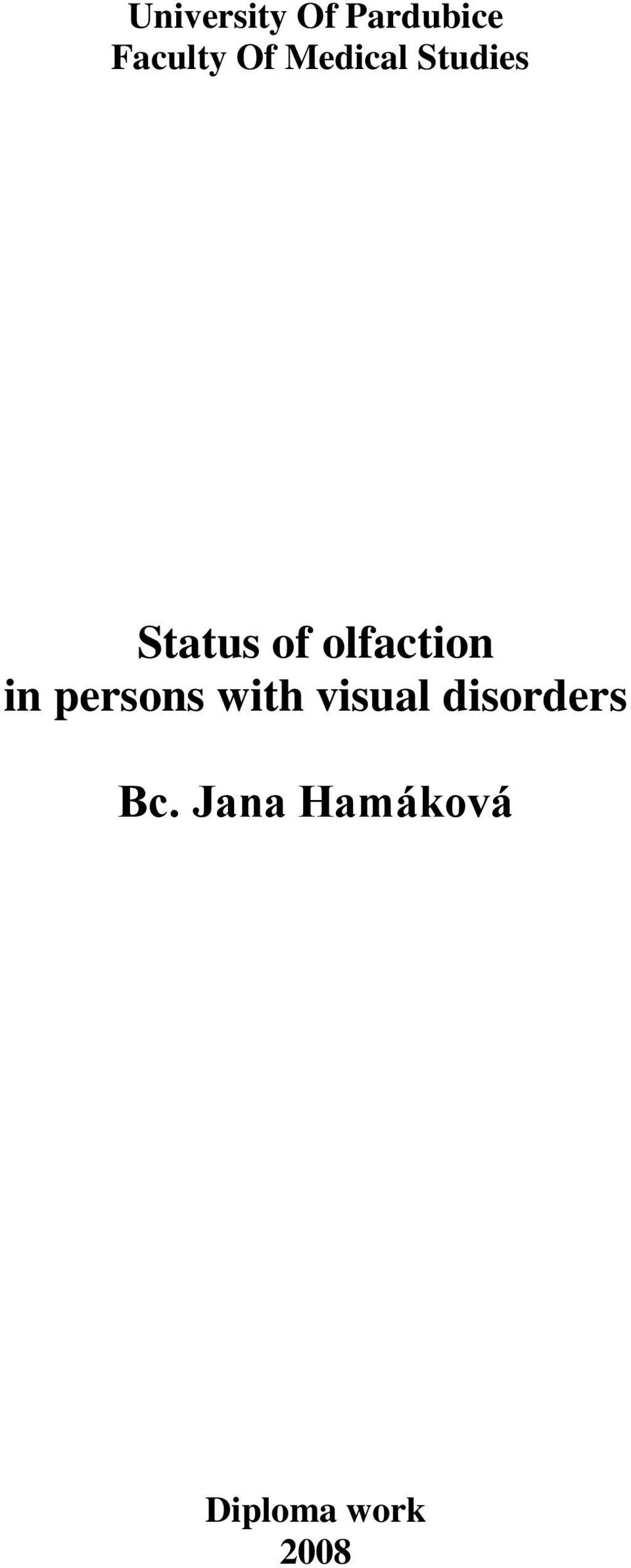 olfaction in persons with visual