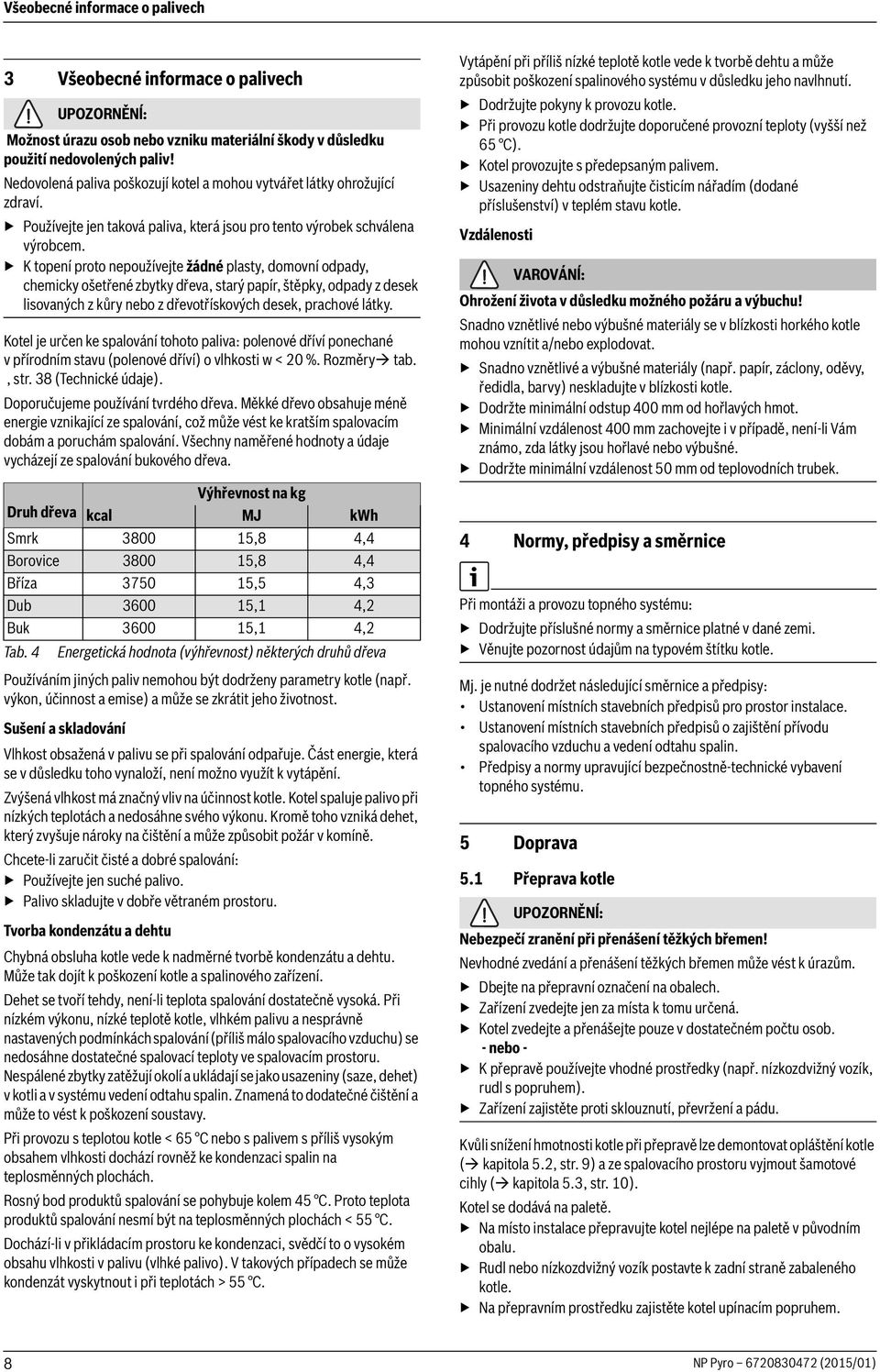 K topení proto nepoužívejte žádné plasty, domovní odpady, chemicky ošetřené zbytky dřeva, starý papír, štěpky, odpady z desek lisovaných z kůry nebo z dřevotřískových desek, prachové látky.