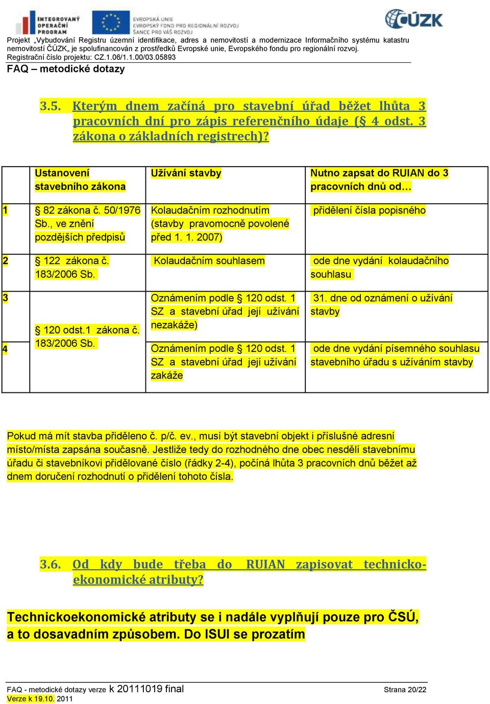 Kolaudačním rozhodnutím (stavby pravomocně povolené před 1. 1. 2007) Kolaudačním souhlasem přidělení čísla popisného ode dne vydání kolaudačního souhlasu 3 Oznámením podle 120 odst.