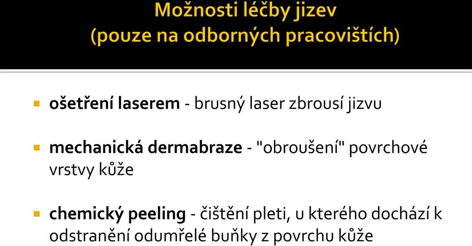 vrstvy kůže chemický peeling - čištění pleti, u