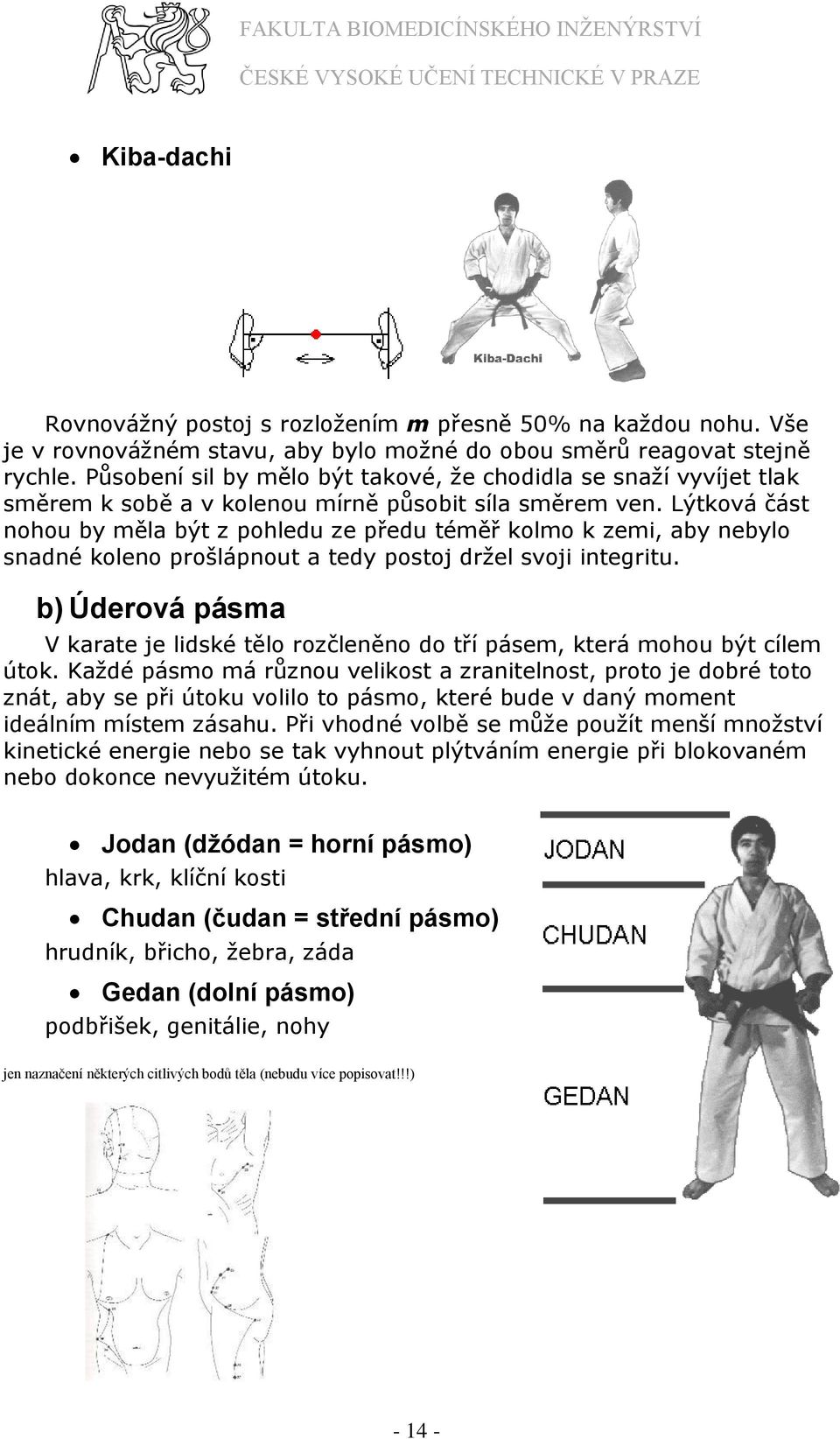 Lýtková část nohou by měla být z pohledu ze předu téměř kolmo k zemi, aby nebylo snadné koleno prošlápnout a tedy postoj drţel svoji integritu.