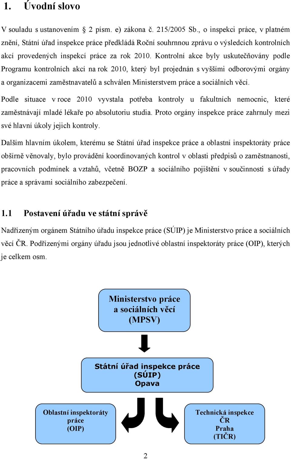 Kontrolní akce byly uskutečňovány podle Programu kontrolních akcí na rok 2010, který byl projednán s vyššími odborovými orgány a organizacemi zaměstnavatelů a schválen Ministerstvem práce a