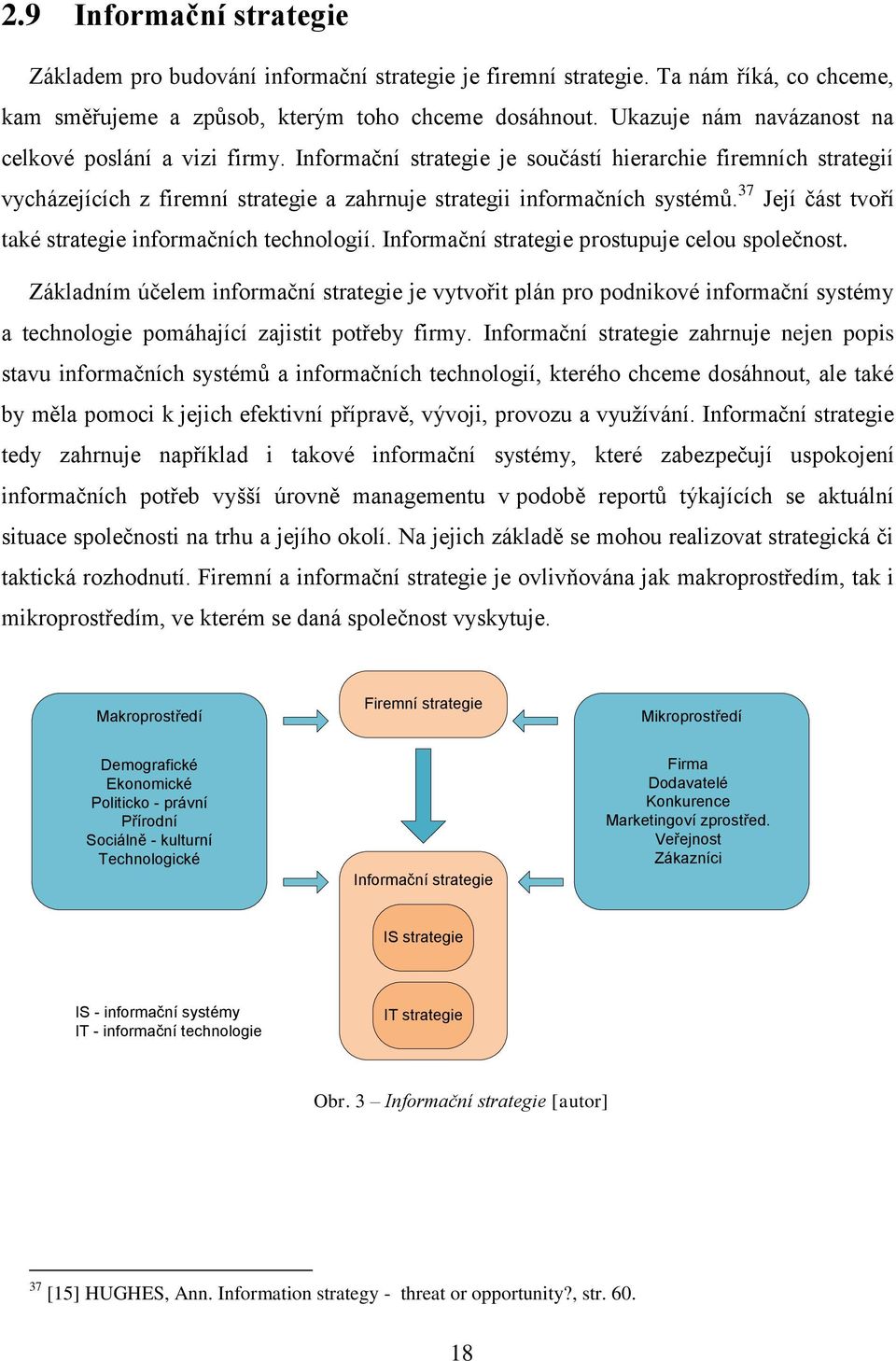 37 Její část tvoří také strategie informačních technologií. Informační strategie prostupuje celou společnost.