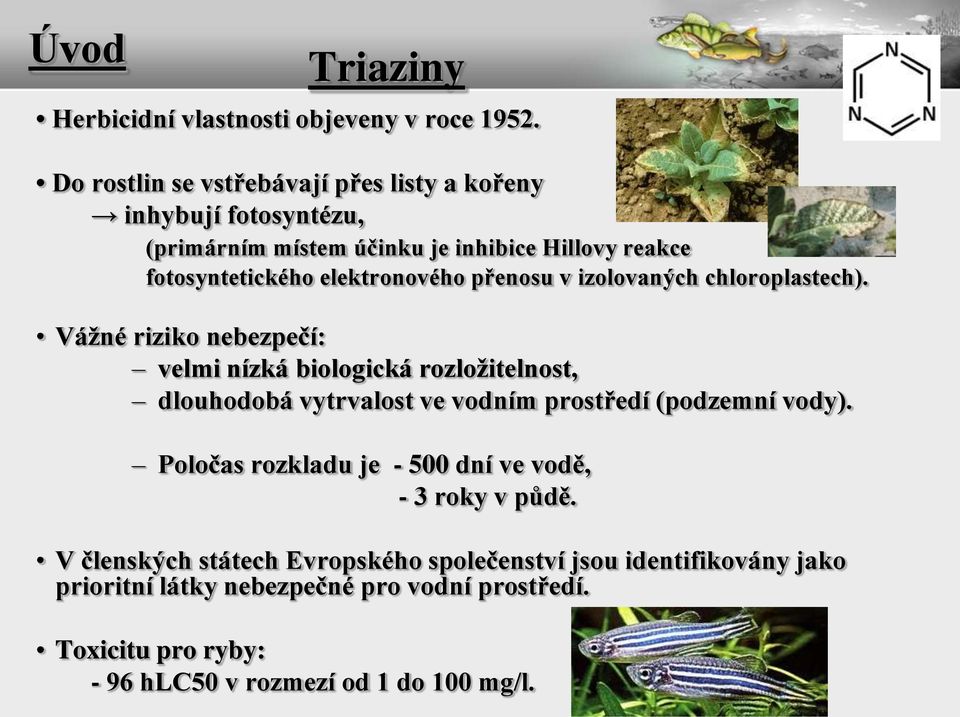 elektronového přenosu v izolovaných chloroplastech).