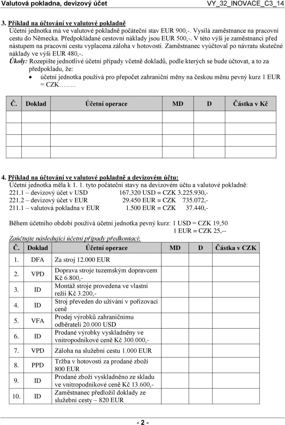 Zaměstnanec vyúčtoval po návratu skutečné náklady ve výši EUR 480,-.