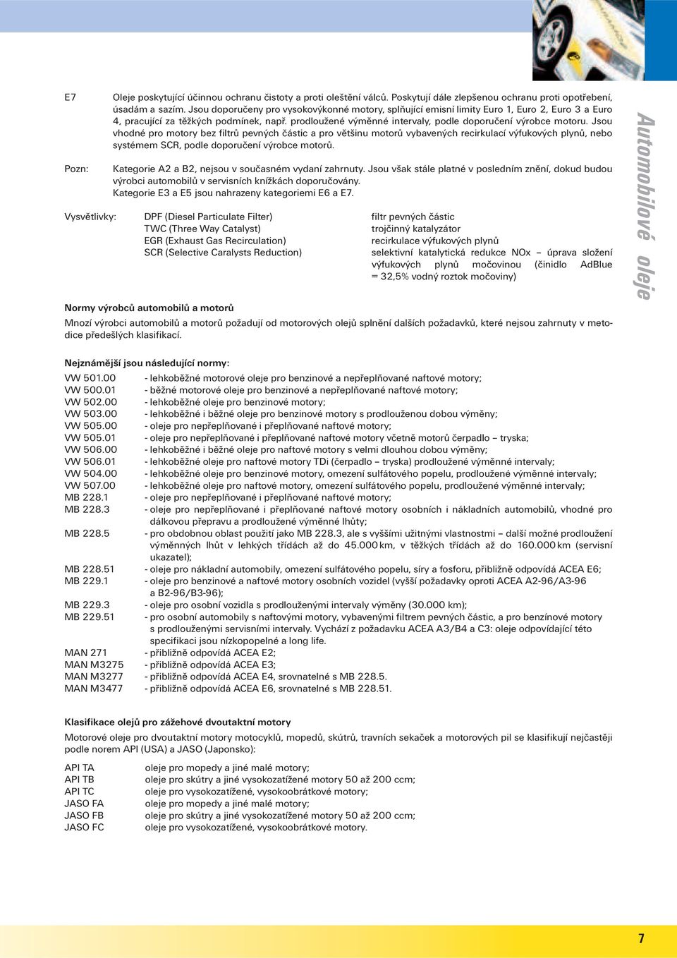 Jsou vhodné pro motory bez filtrů pevných částic a pro většinu motorů vybavených recirkulací výfukových plynů, nebo systémem SCR, podle doporučení výrobce motorů.