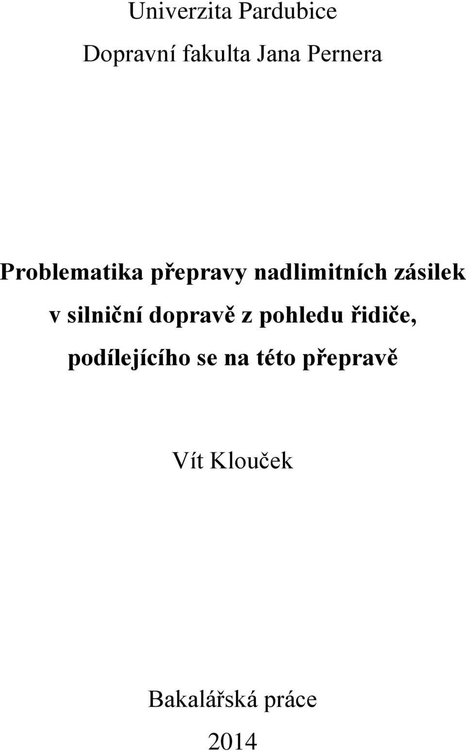 zásilek v silniční dopravě z pohledu řidiče,