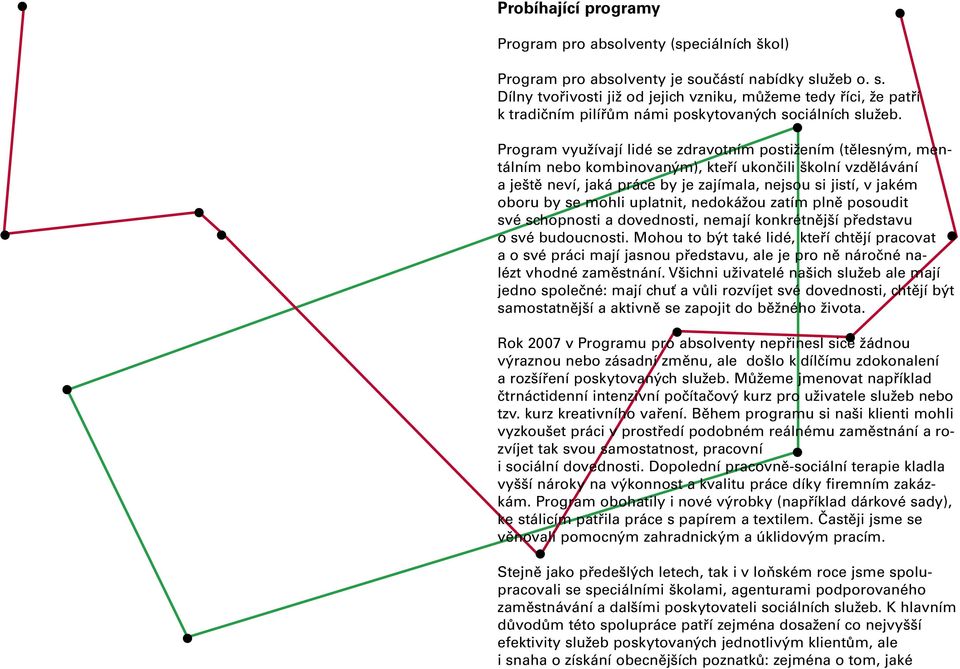 Program využívají lidé se zdravotním postižením (tělesným, mentálním nebo kombinovaným), kteří ukončili školní vzdělávání a ještě neví, jaká práce by je zajímala, nejsou si jistí, v jakém oboru by se