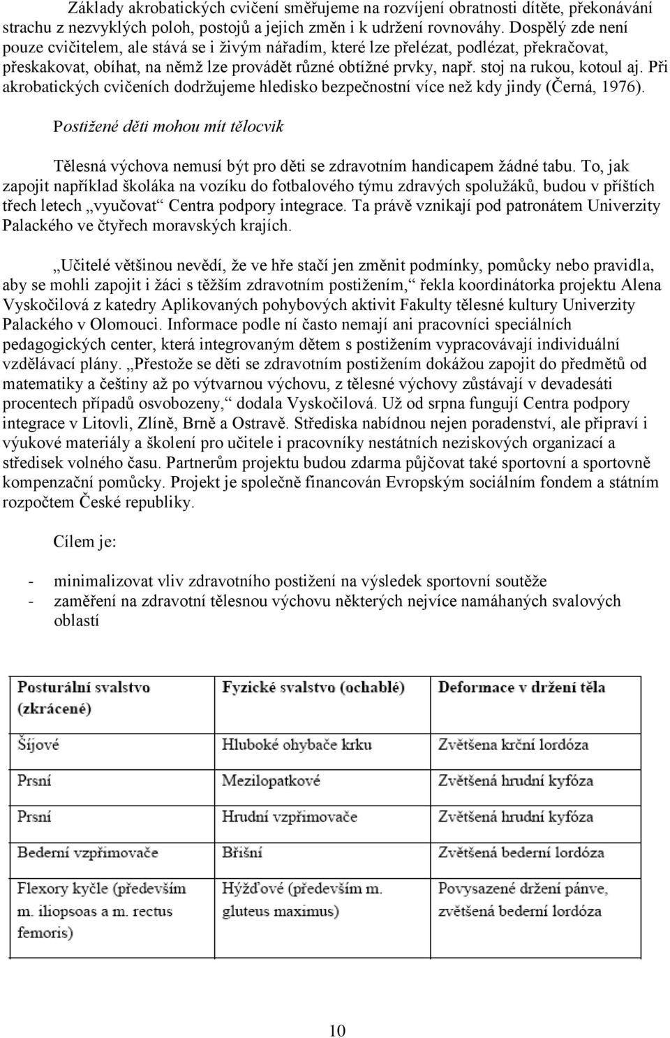 stoj na rukou, kotoul aj. Při akrobatických cvičeních dodržujeme hledisko bezpečnostní více než kdy jindy (Černá, 1976).