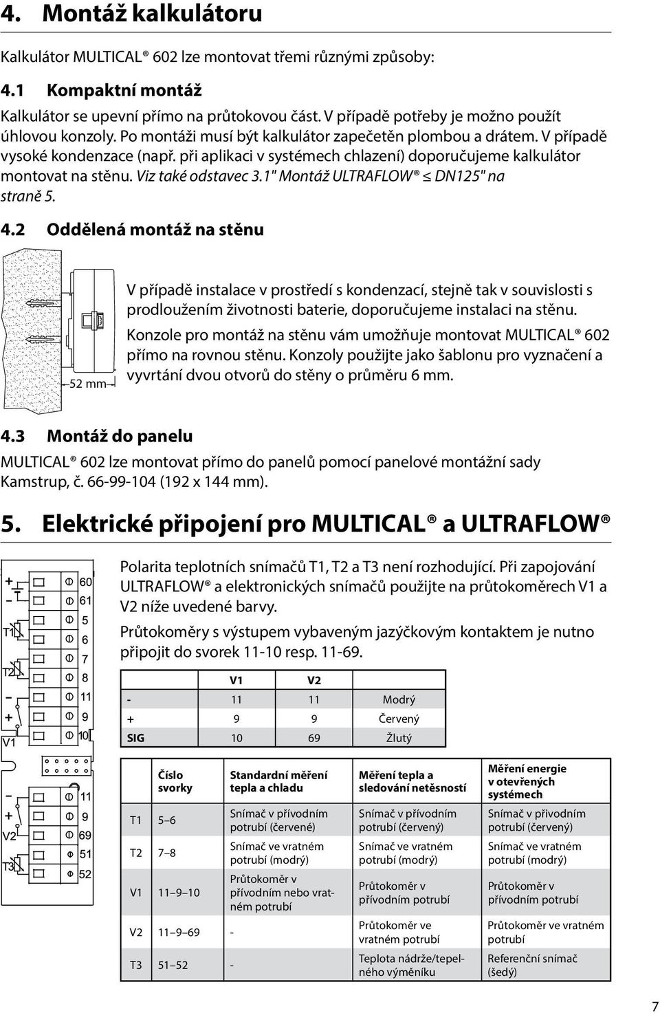 1" Montáž ULTRAFLOW DN125" na straně 5. 4.