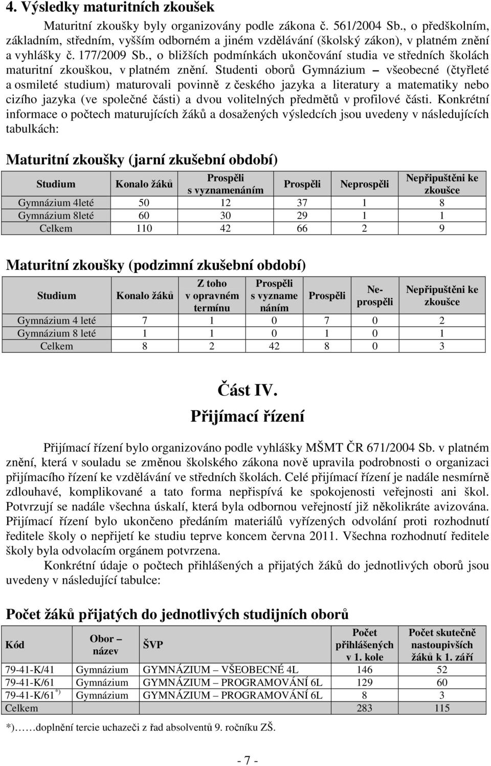 , o bližších podmínkách ukončování studia ve středních školách maturitní zkouškou, v platném znění.