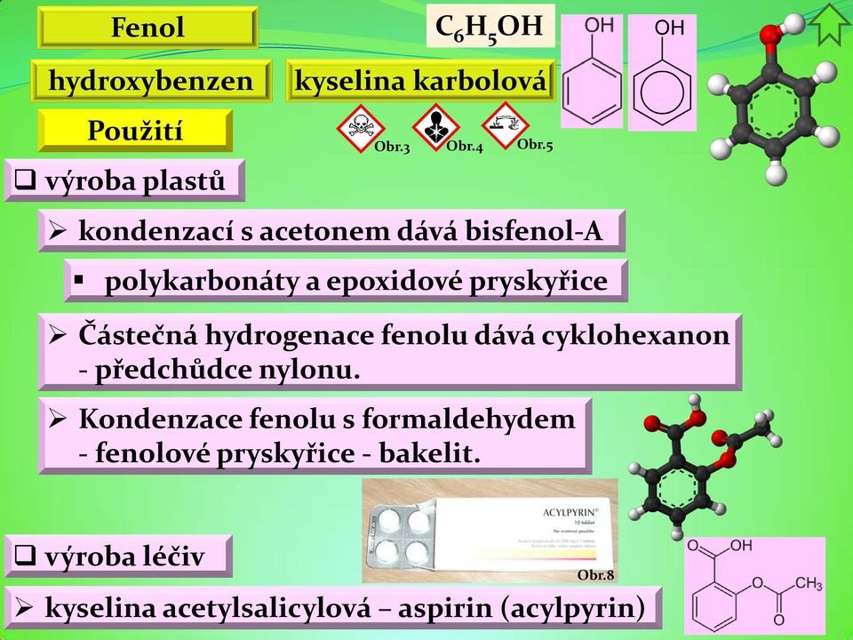 Částečná hydrogenace fenolu dává cyklohexanon - předchůdce nylonu.