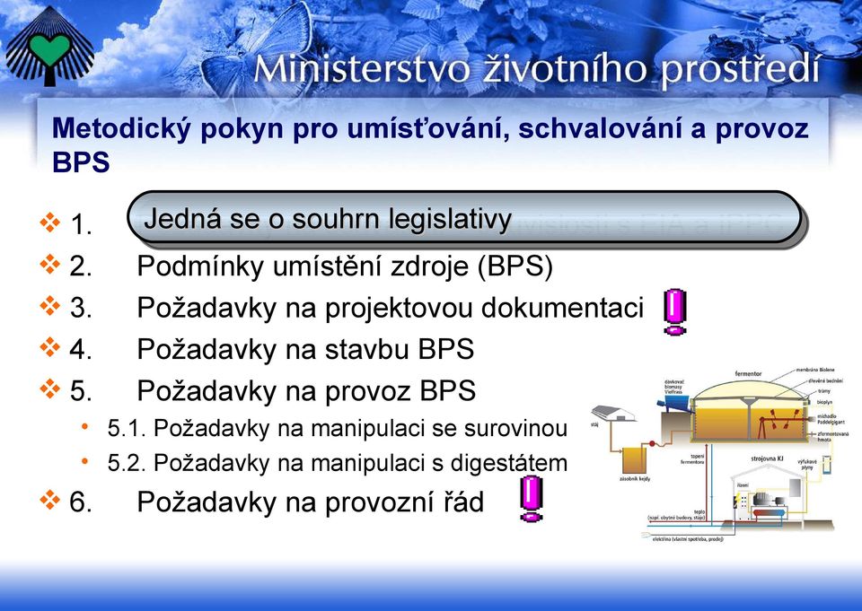 Podmínky umístění zdroje (BPS) 3. Požadavky na projektovou dokumentaci 4.