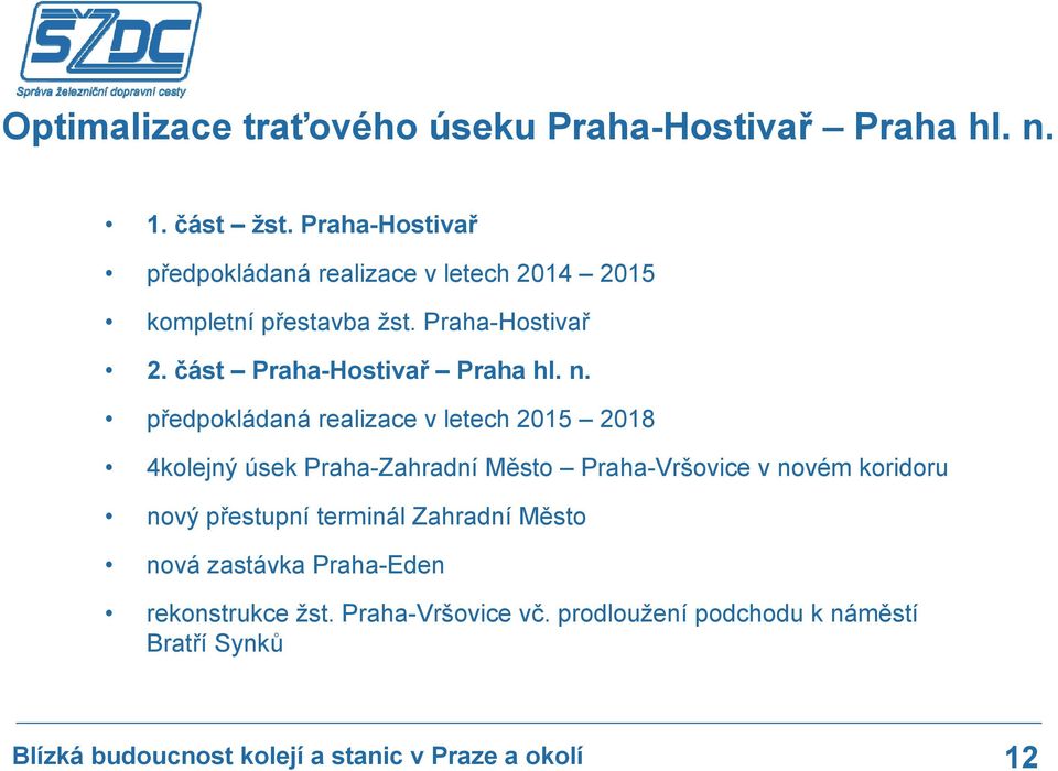část Praha-Hostivař Praha hl. n.