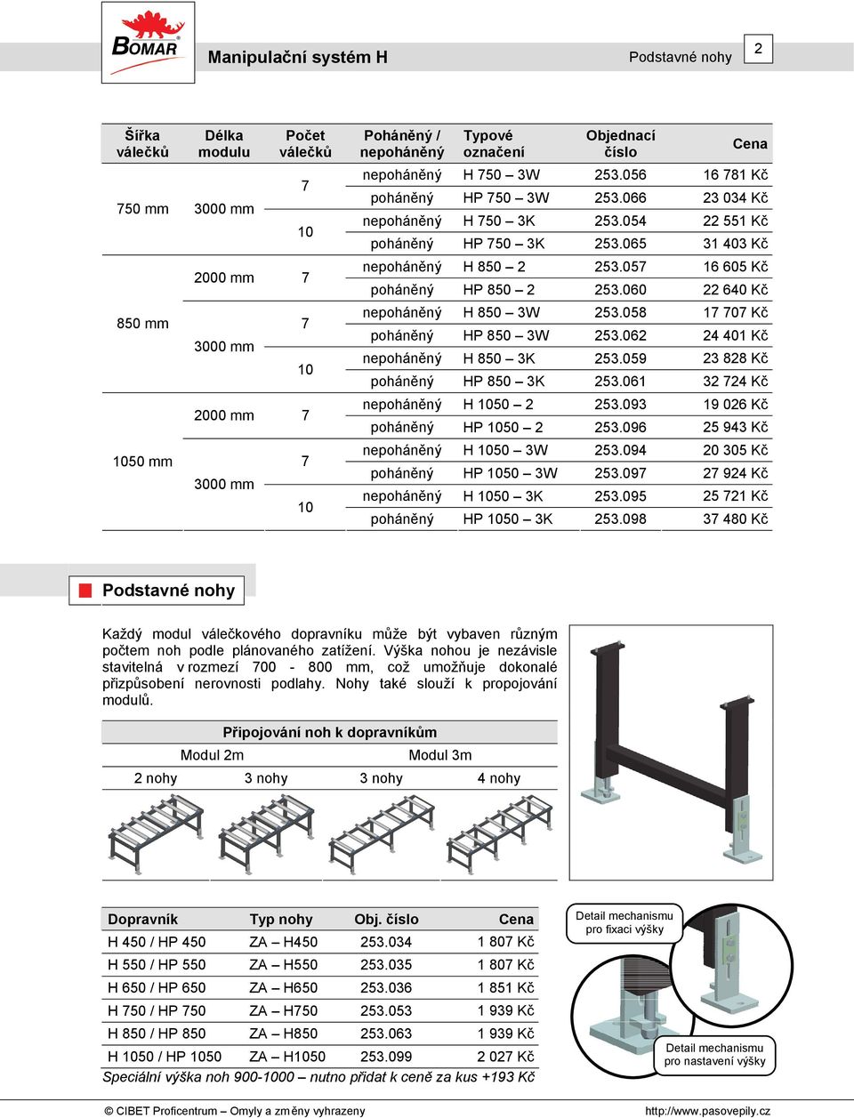 057 16 605 Kč poháněný HP 850 2 253.060 22 640 Kč nepoháněný H 850 3W 253.058 17 707 Kč poháněný HP 850 3W 253.062 24 401 Kč nepoháněný H 850 3K 253.059 23 828 Kč poháněný HP 850 3K 253.