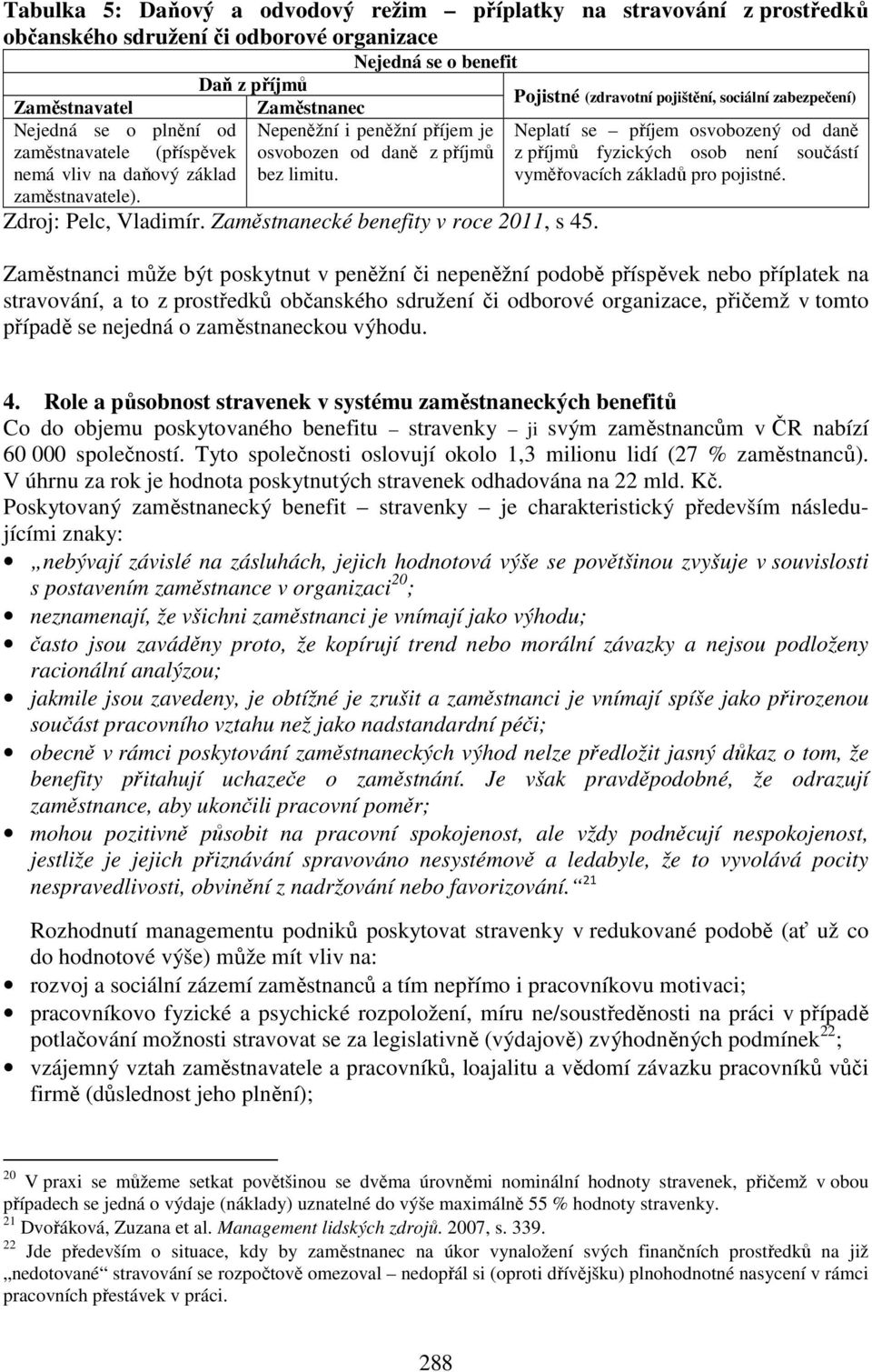 Zaměstnanecké benefity v roce 2011, s 45.