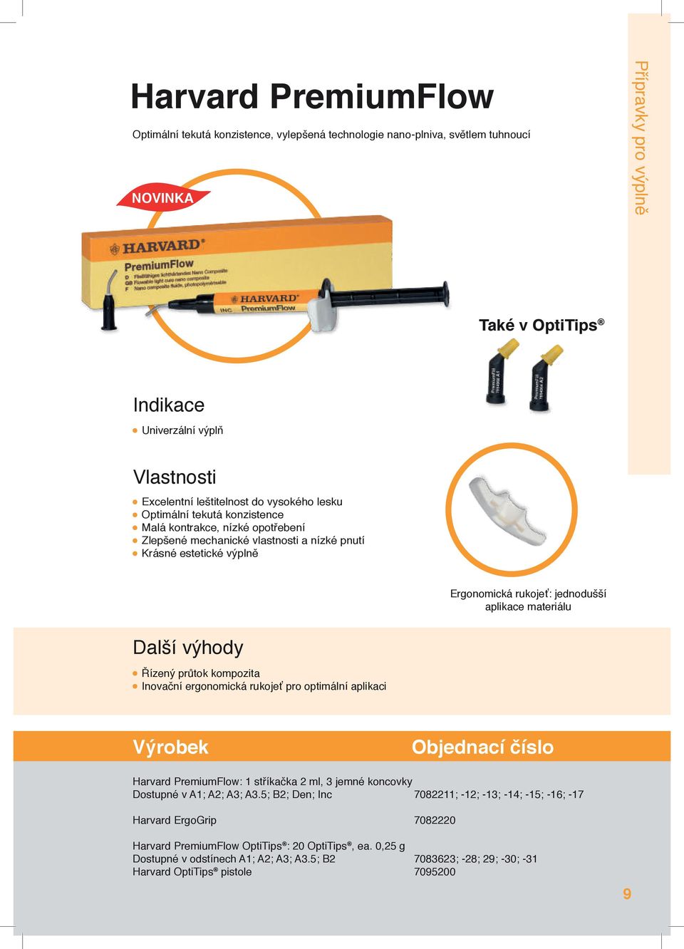matřriálu ízřný průtok kompozita Inovační Řrgonomická rukojřť pro optimální aplikaci Harvard PrŘmiumFlow: 1 st íkačka 2 ml, 3 jřmné koncovky Dostupné v A1; A2; A3; A3.