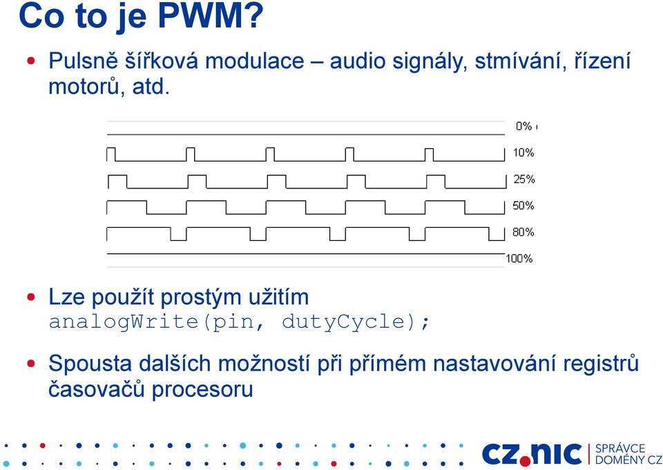 řízení motorů, atd.