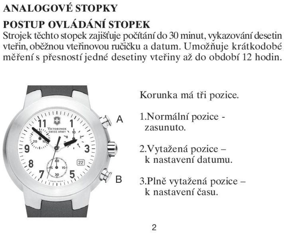 Umožňuje krátkodobé měření s přesností jedné desetiny vteřiny až do období 12 hodin.