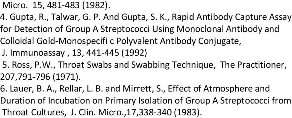 Polyvalent Antibody Conjugate, J. Immunoassay, 13, 441-445 (1992) 5. Ross, P.W.