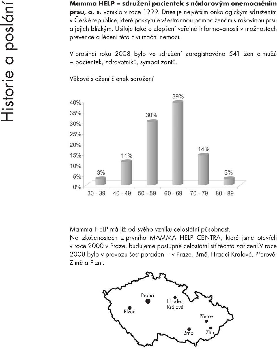 Usiluje také o zlepšení veřejné informovanosti v možnostech prevence a léčení této civilizační nemoci.