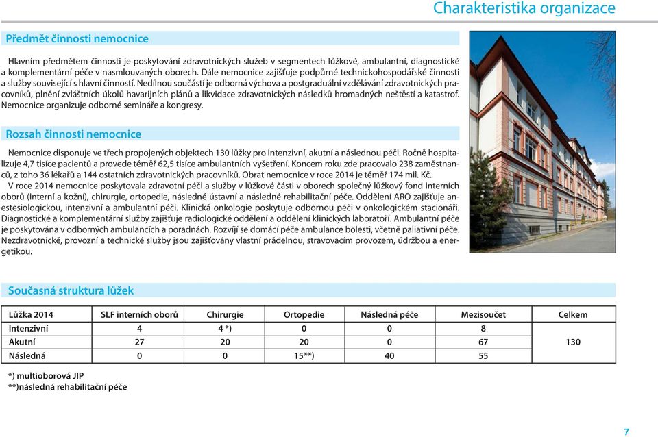 Nedílnou součástí je odborná výchova a postgraduální vzdělávání zdravotnických pracovníků, plnění zvláštních úkolů havarijních plánů a likvidace zdravotnických následků hromadných neštěstí a