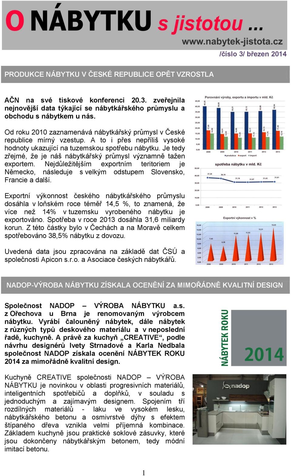 Je tedy zřejmé, že je náš nábytkářský průmysl významně tažen exportem. Nejdůležitějším exportním teritoriem je Německo, následuje s velkým odstupem Slovensko, Francie a další.