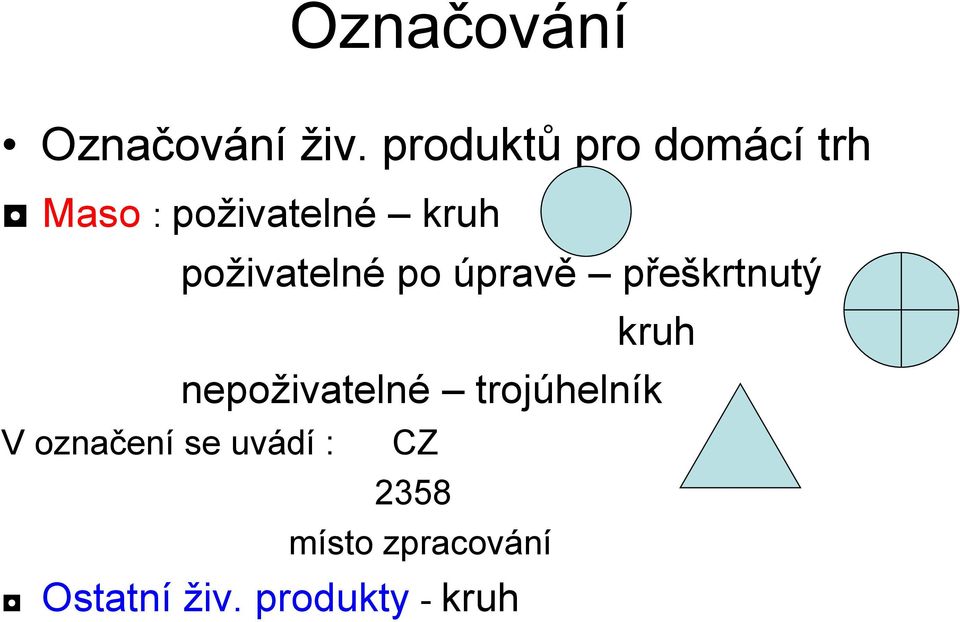 poživatelné po úpravě přeškrtnutý kruh nepoživatelné