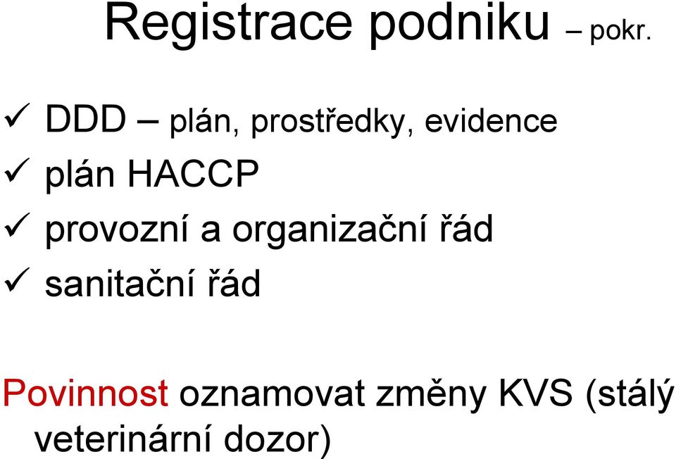 HACCP provozní a organizační řád